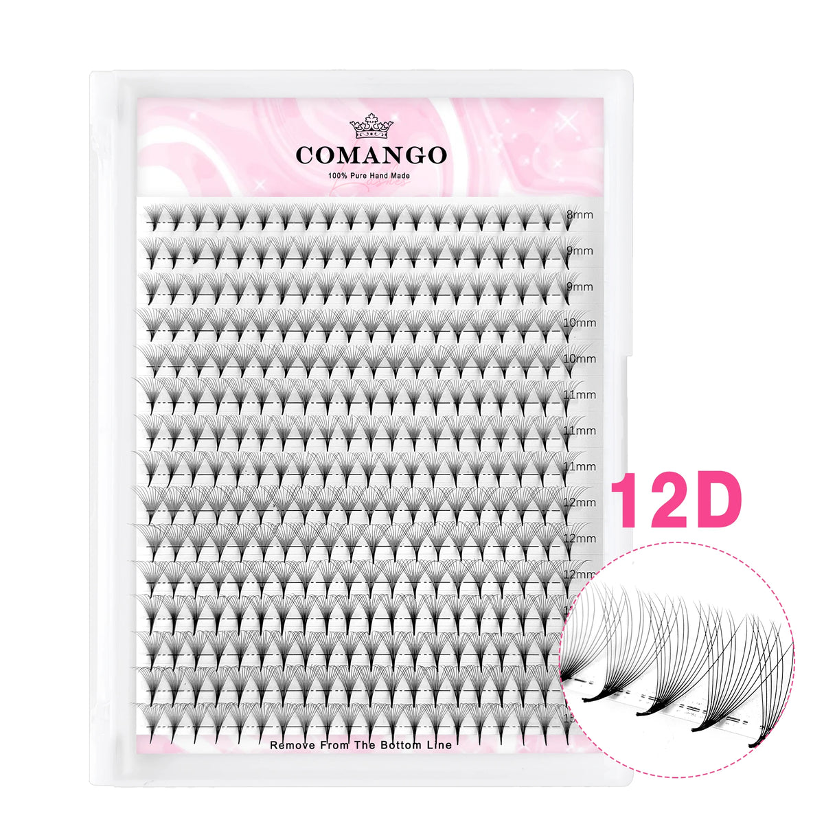 CoMango Wispy Pointy Base Premade Russian  Fans 3D 6D 10D 12D 14D 16D Lashes Extension 300 Fans False Mink Eyelashes