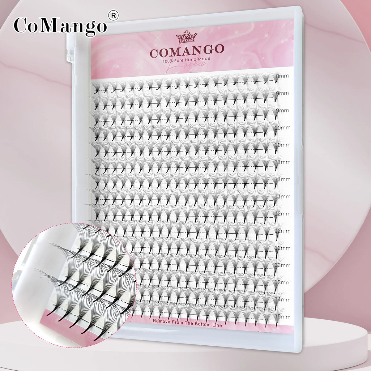 CoMango Wispy Pointy Base Premade Russian  Fans 3D 6D 10D 12D 14D 16D Lashes Extension 300 Fans False Mink Eyelashes