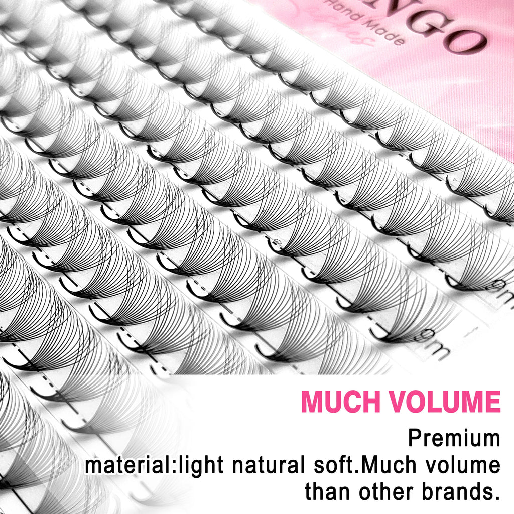 CoMango Wispy Pointy Base Premade Russian  Fans 3D 6D 10D 12D 14D 16D Lashes Extension 300 Fans False Mink Eyelashes