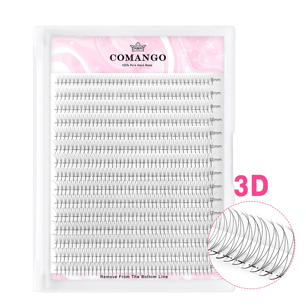 CoMango Wispy Pointy Base Premade Russian  Fans 3D 6D 10D 12D 14D 16D Lashes Extension 300 Fans False Mink Eyelashes
