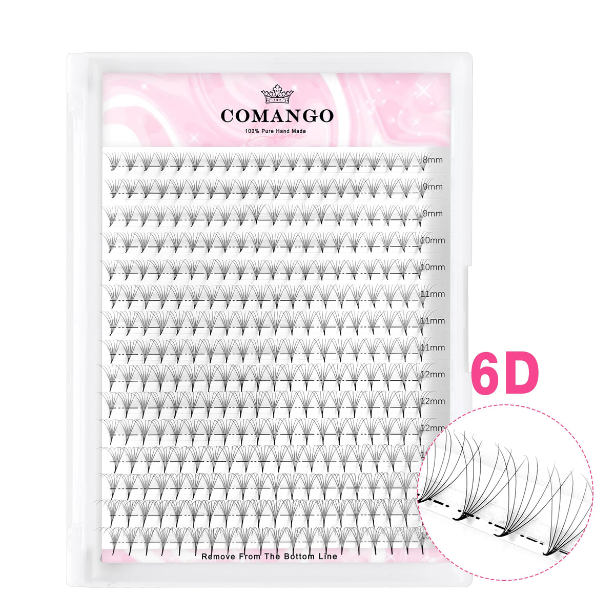 CoMango Wispy Pointy Base Premade Russian  Fans 3D 6D 10D 12D 14D 16D Lashes Extension 300 Fans False Mink Eyelashes